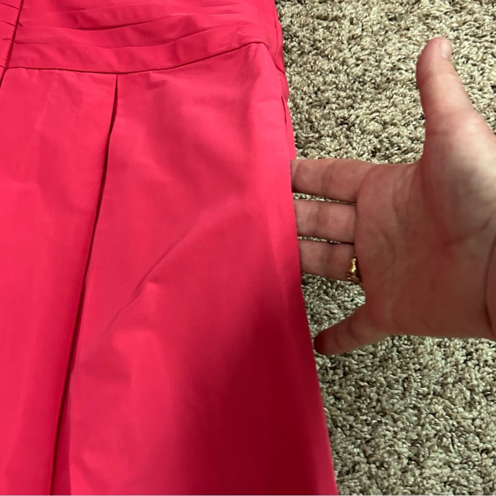 NWT BCBGMaxAzria Ladies 6 Neon Pink Taffeta Dress Cocktail - Picture 13 of 13